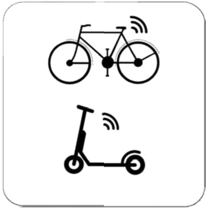 Panneau M24 - Bicyclettes et engins de déplacement en libre-partage